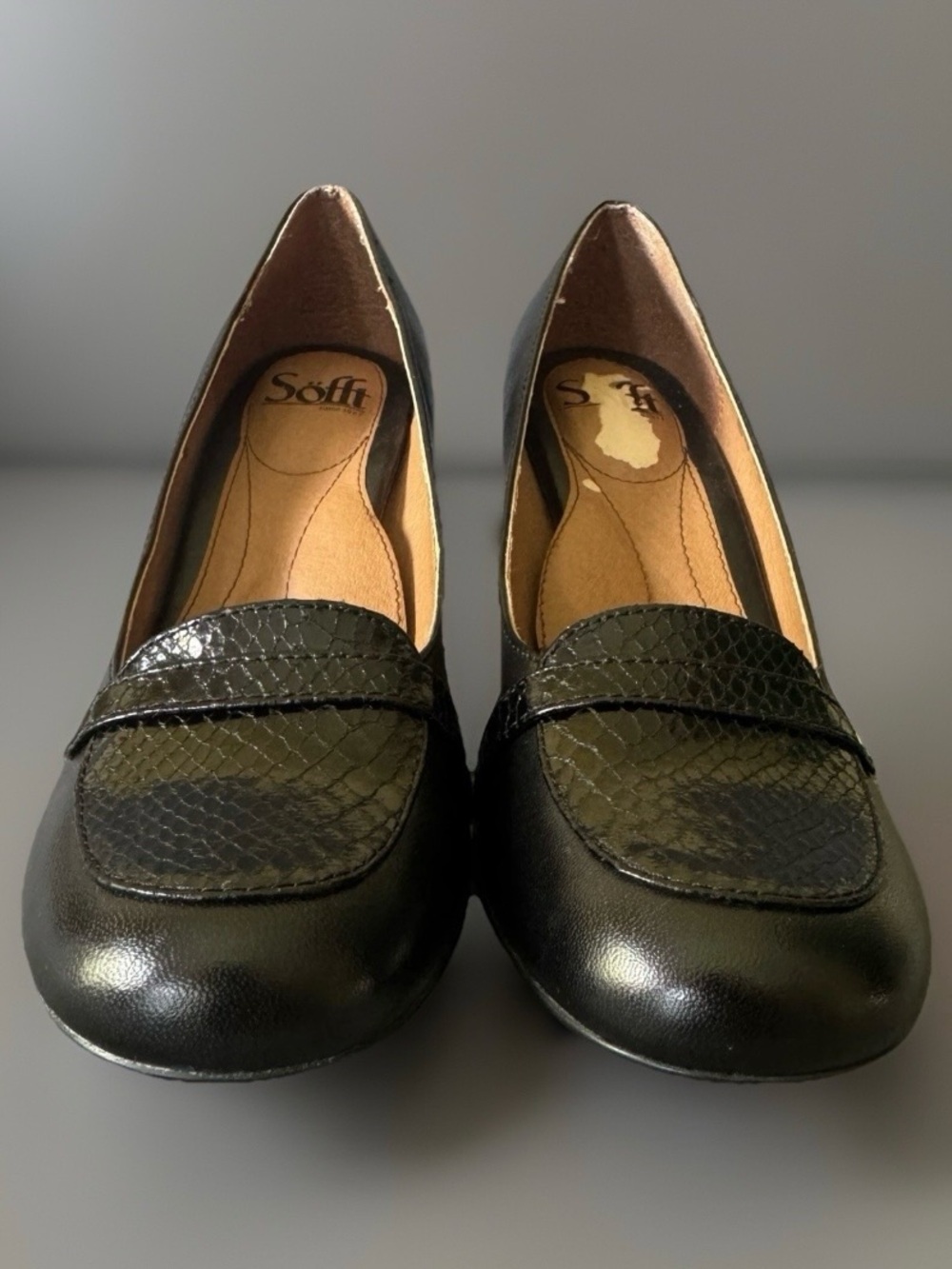 Sofft Parkdale Leather Loafer Pumps Block Heel Cushioned Work 8.5M
